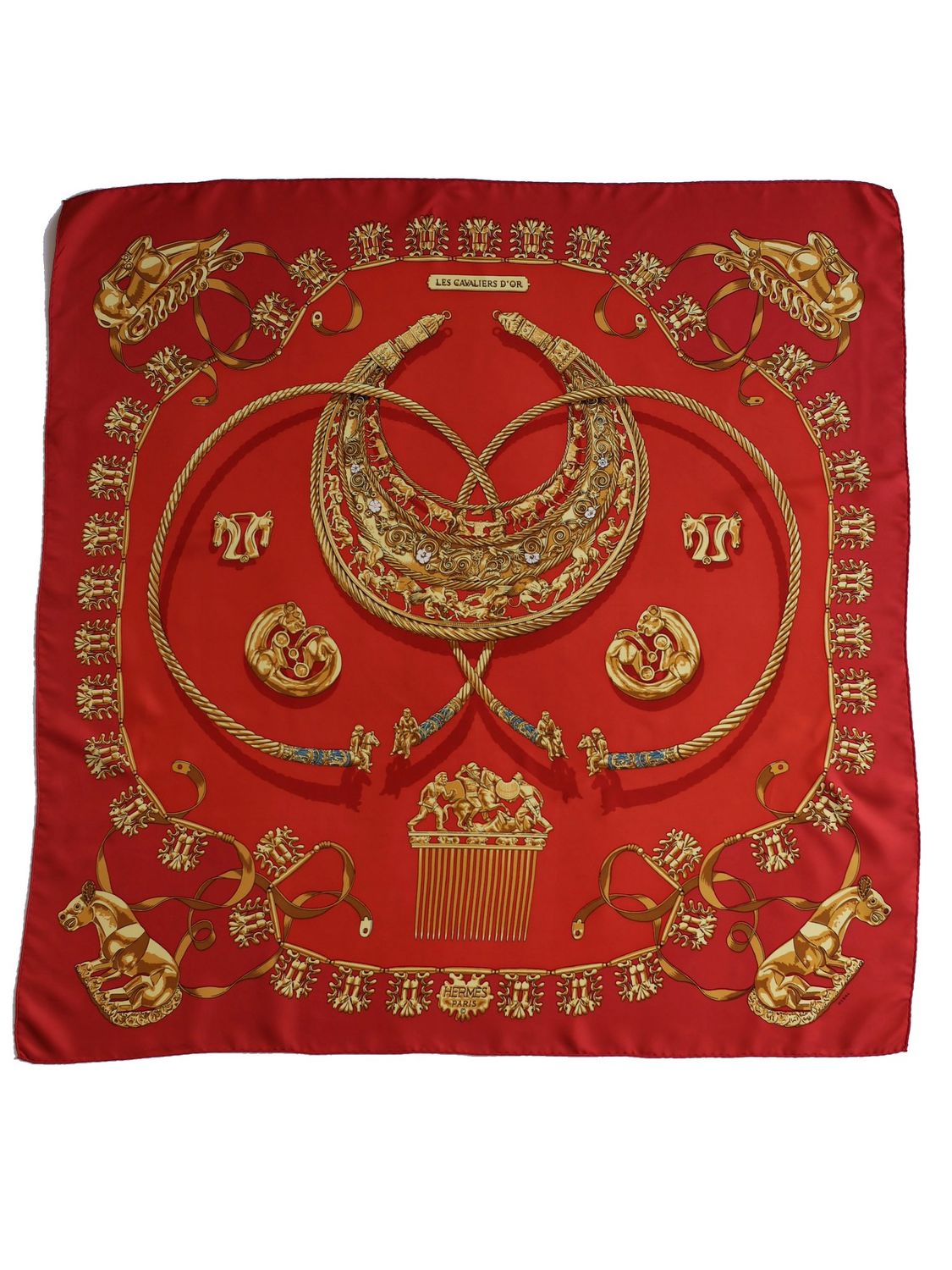 HERMÈS LES CAVALIERS D'OR SCARF