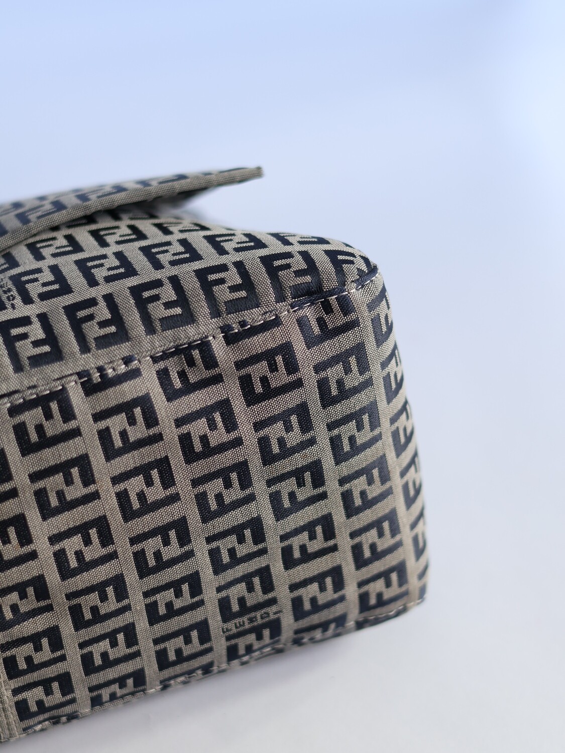 Fendi Navy Zucca Mamma Baguette Bag