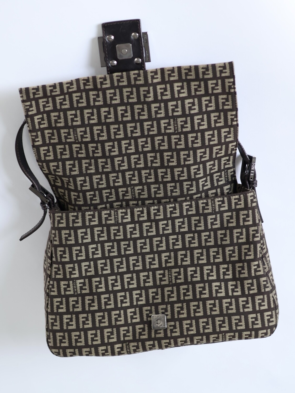 Fendi Brown Zucca Mamma Baguette Bag