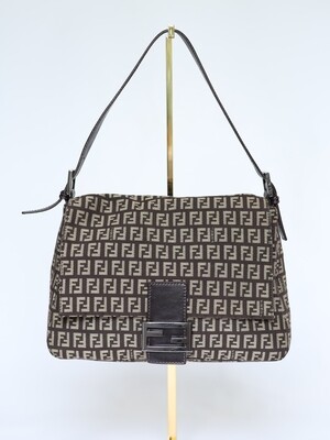 Fendi Brown Zucca Mamma Baguette Bag