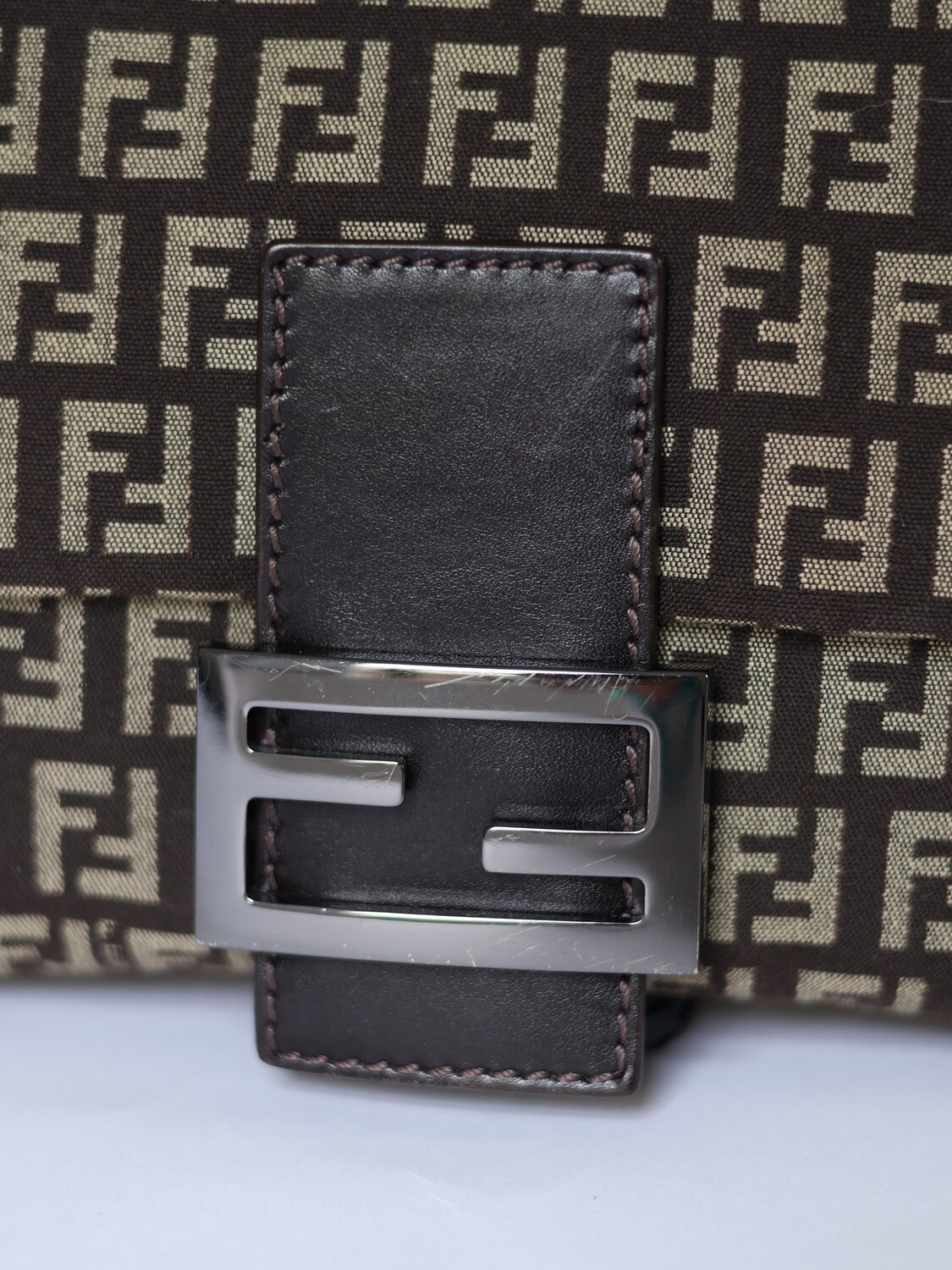 Fendi Brown Zucca Mamma Baguette Bag