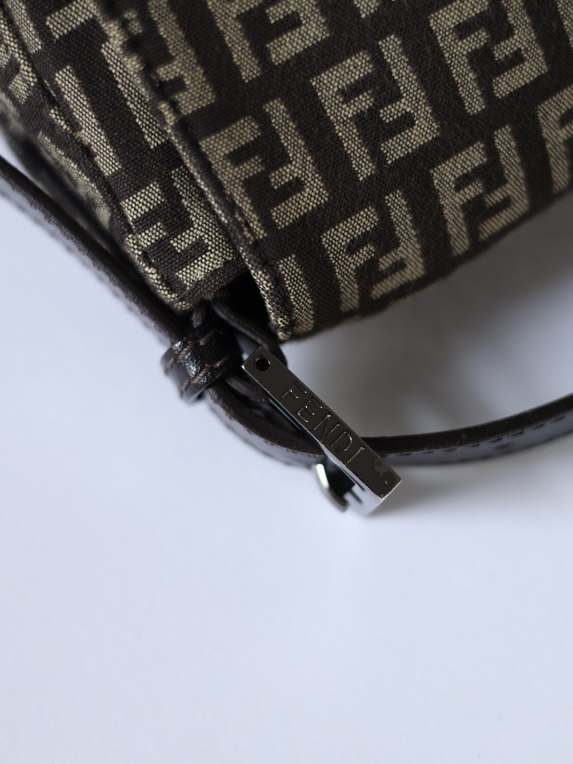 Fendi Brown Zucca Mamma Baguette Bag