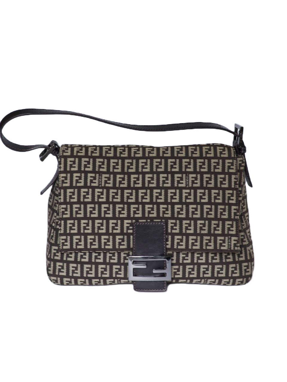 Fendi Brown Zucca Mamma Baguette Bag