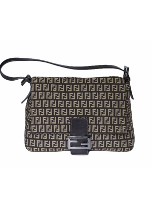 Fendi Brown Zucca Mamma Baguette Bag