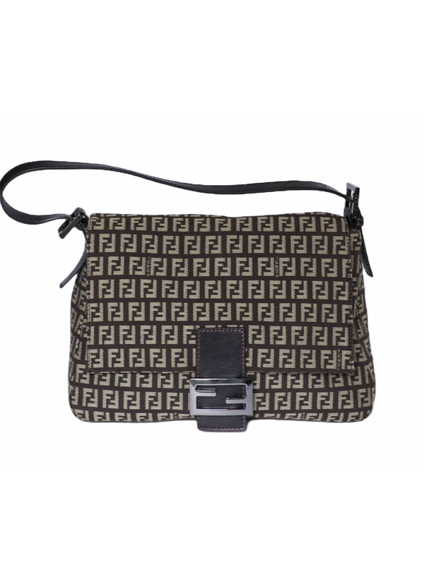 Fendi Brown Zucca Mamma Baguette Bag