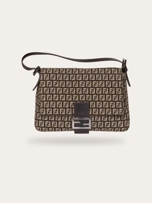 Fendi Brown Zucca Mamma Baguette Bag