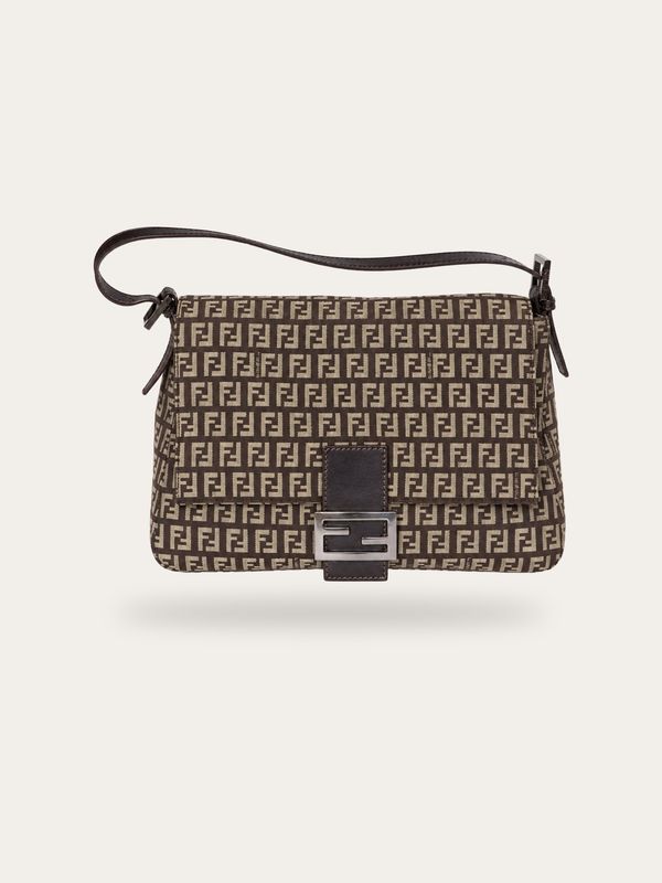 Fendi Brown Zucca Mamma Baguette Bag