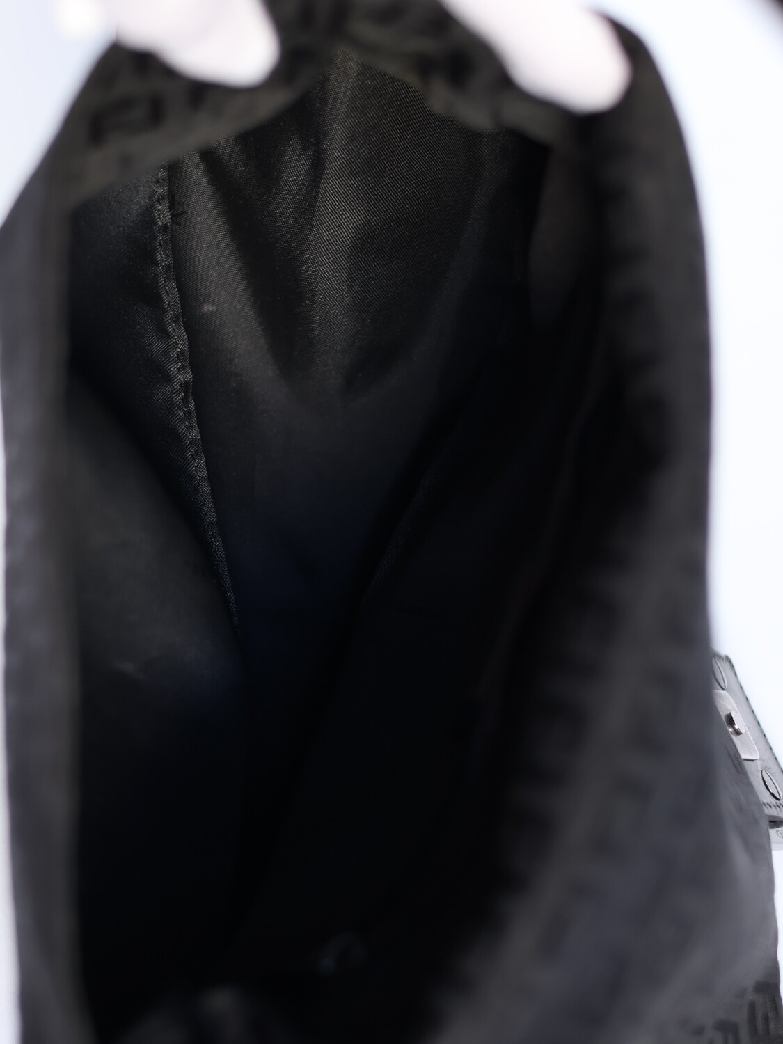 Fendi Black Zucca Mamma Baguette Bag