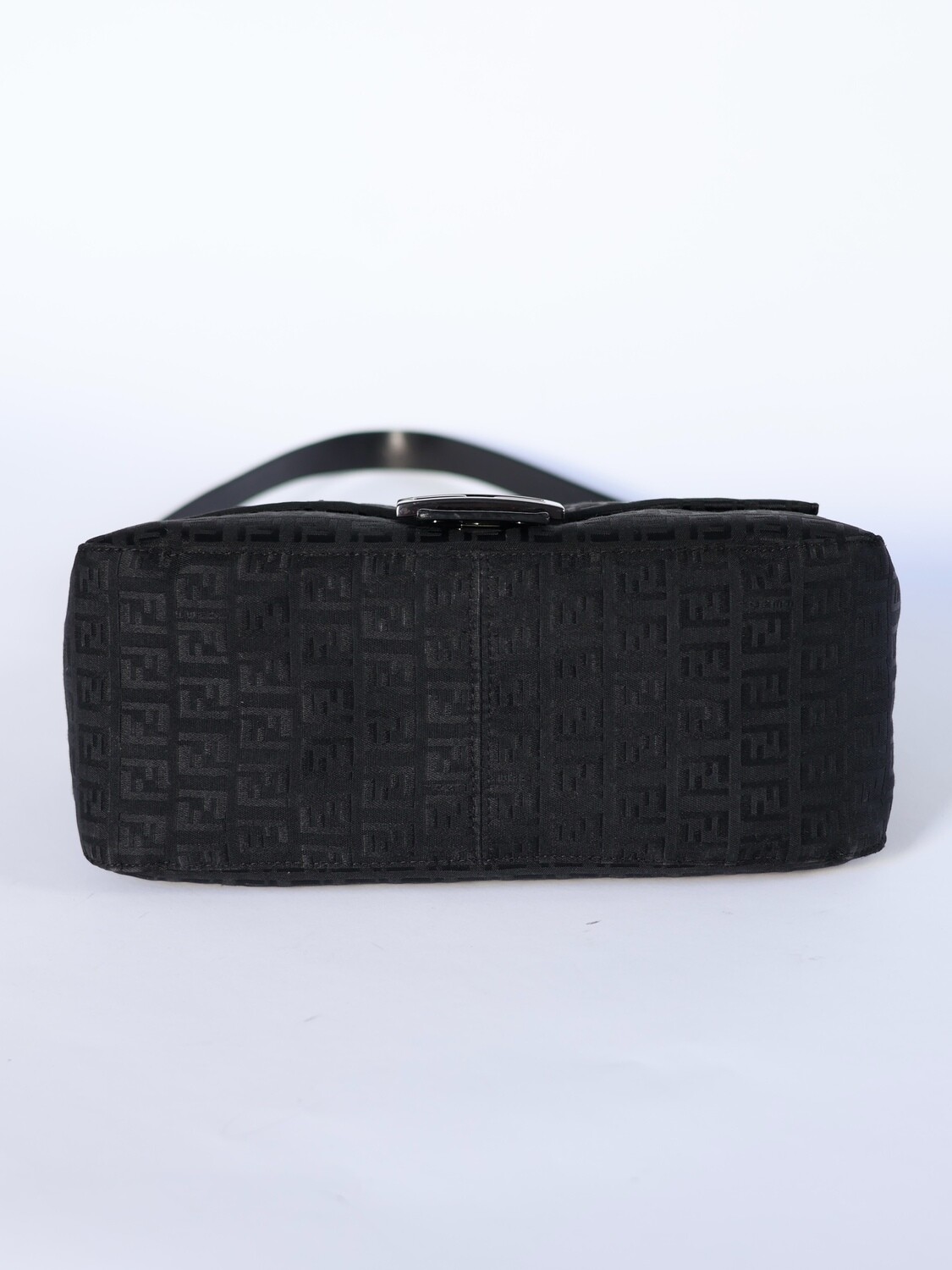 Fendi Black Zucca Mamma Baguette Bag