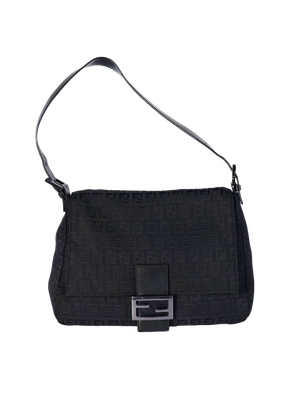 Fendi Black Zucca Mamma Baguette Bag