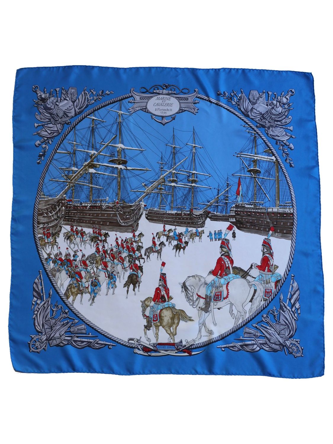 HERMÈS MARINE DE CAVALERIE SILK SCARF