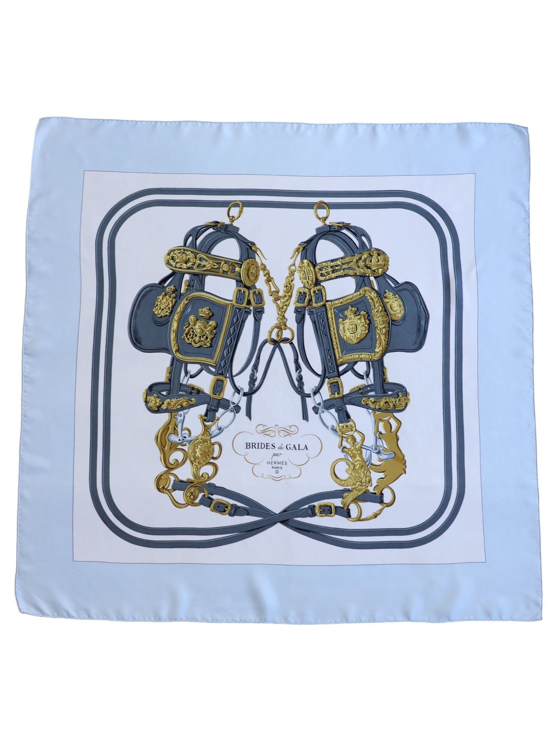 HERMÈS BRIDES DE GALA BLUE SILK SCARF