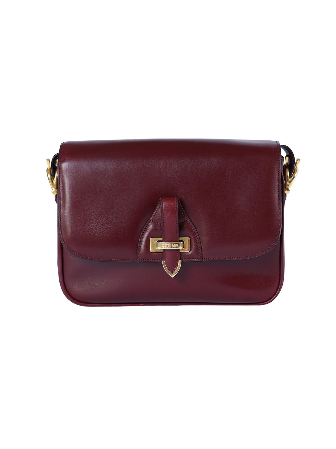 CELINE BURGUNDY BOX BAG