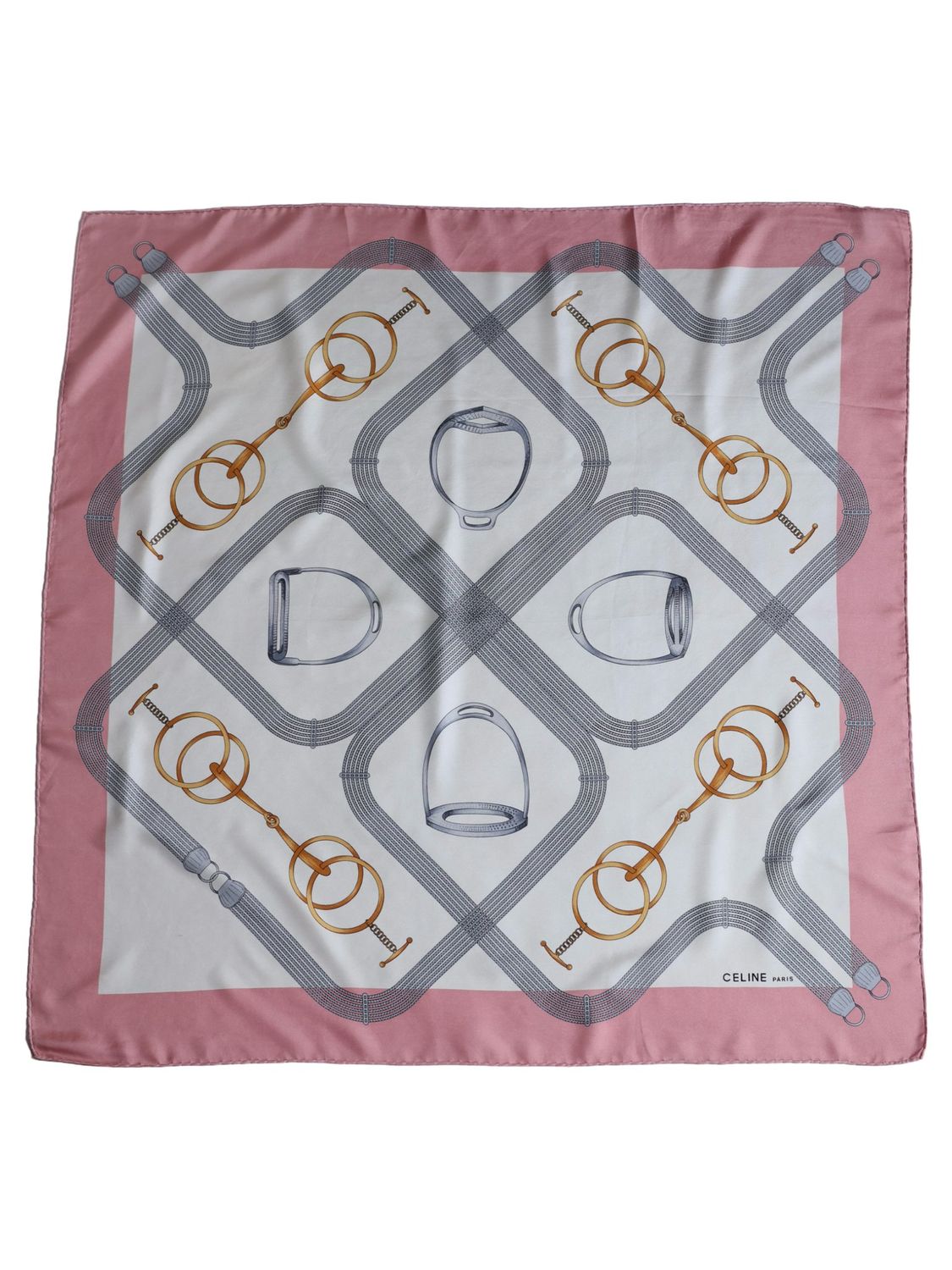 Vintage Celine Pink Silk Scarf