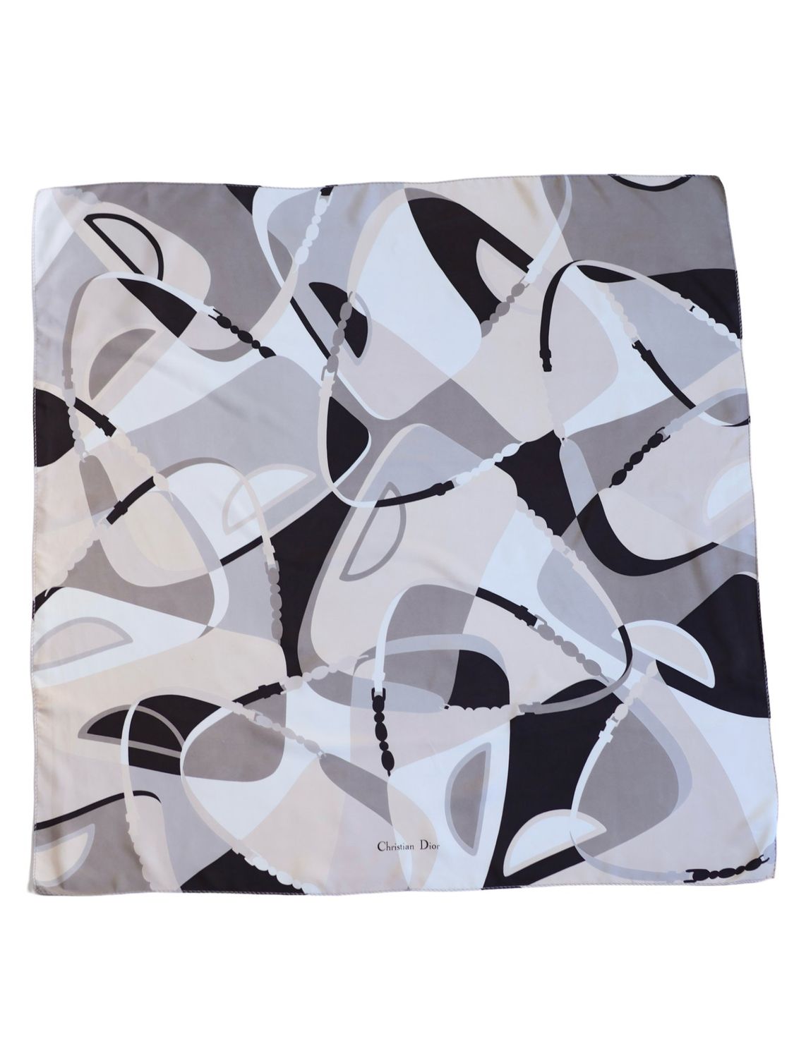 DIOR GREY SILK SCARF