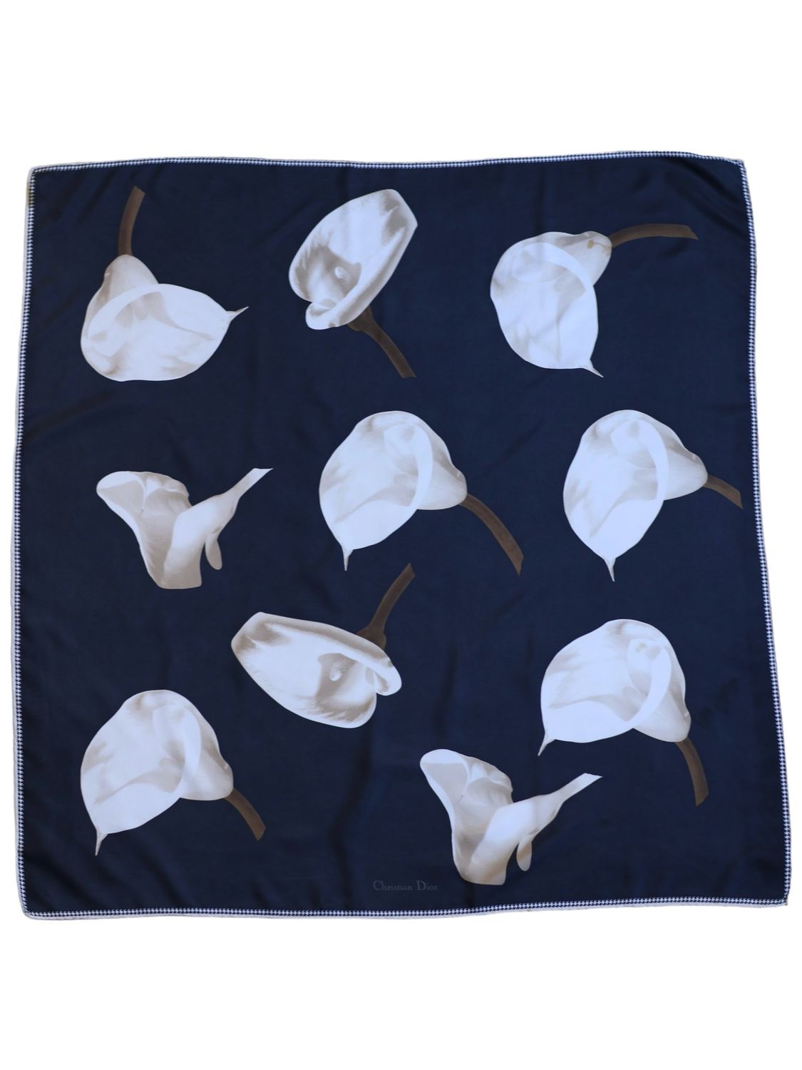 DIOR BLUE SILK SCARF