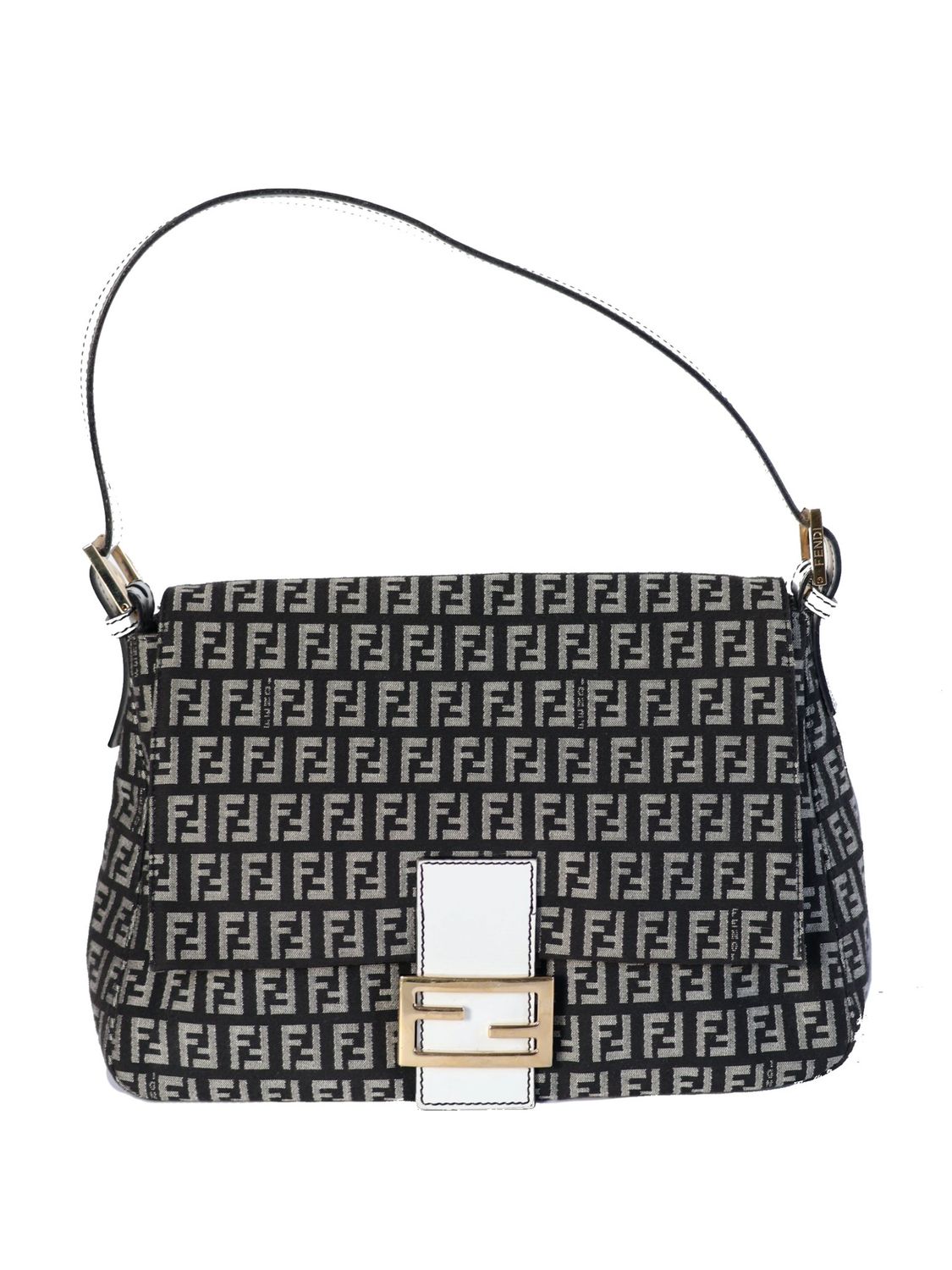 FENDI GREY BAGUETTE SHOULDER BAG