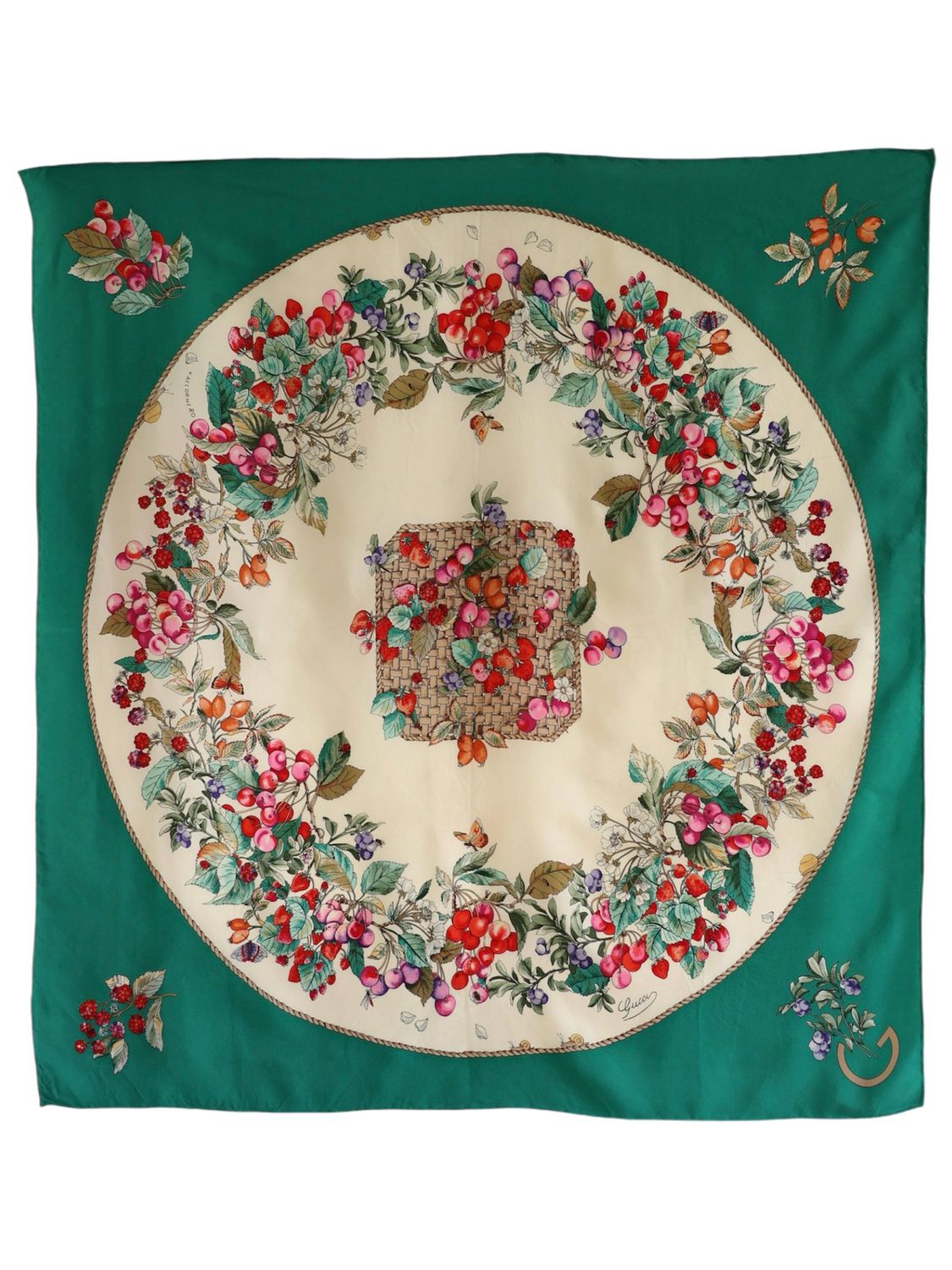 GUCCI FLORA SCARF IN GREEN