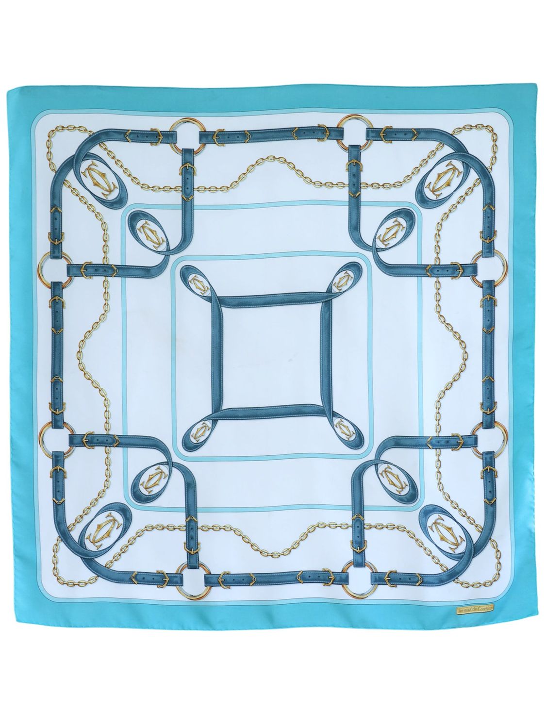 Cartier Turquoise Silk Scarf