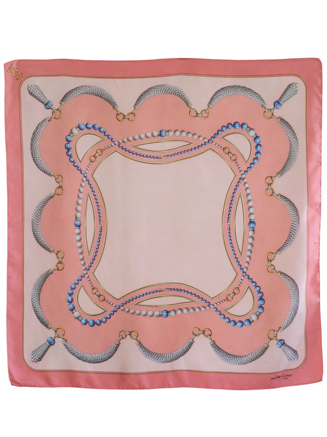 Cartier Pink Silk Scarf