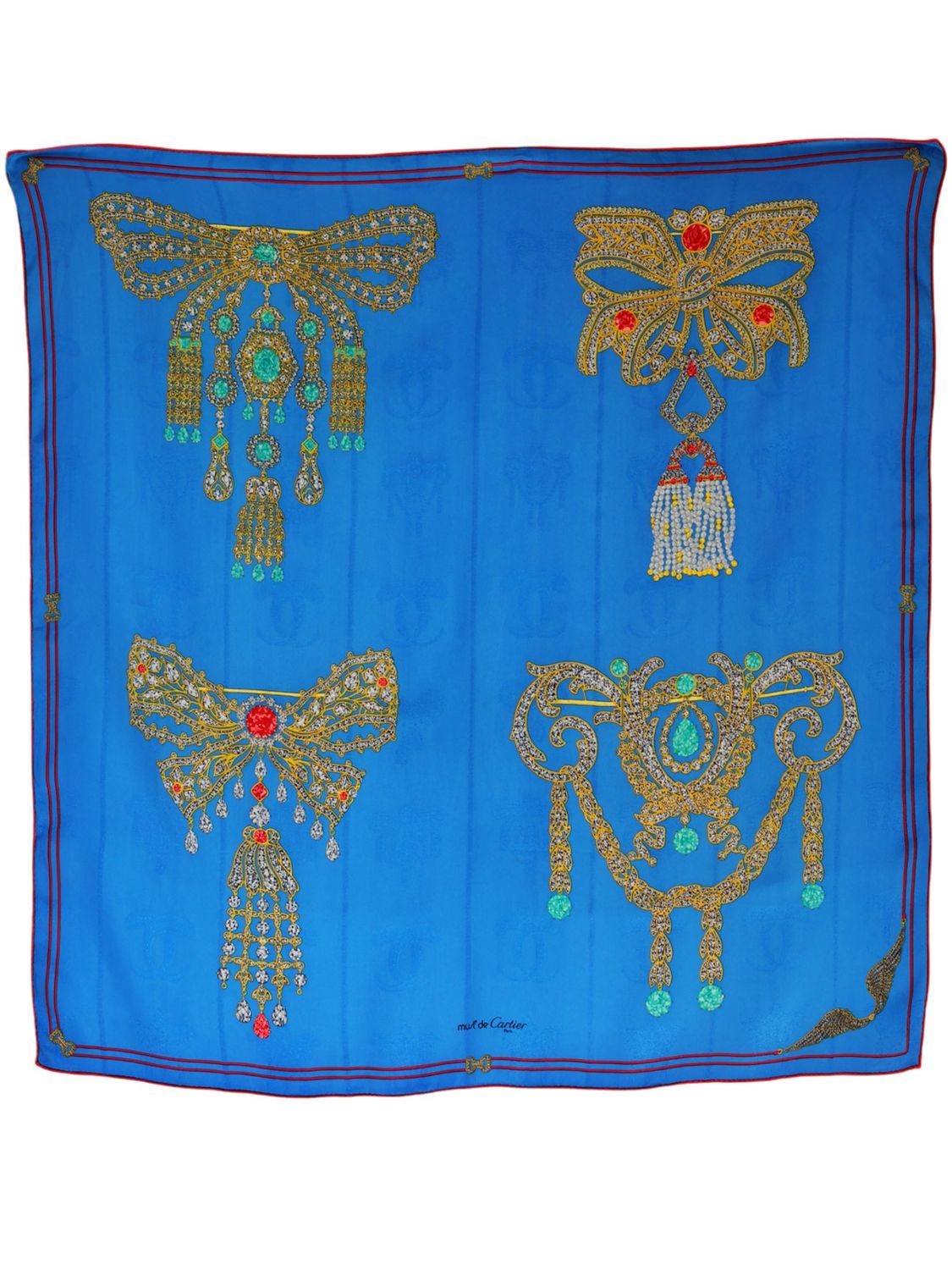 Cartier Blue Silk Scarf