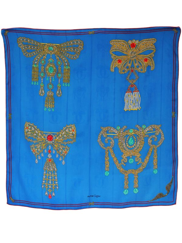 Cartier Blue Silk Scarf Cartier Blue Silk Scarf