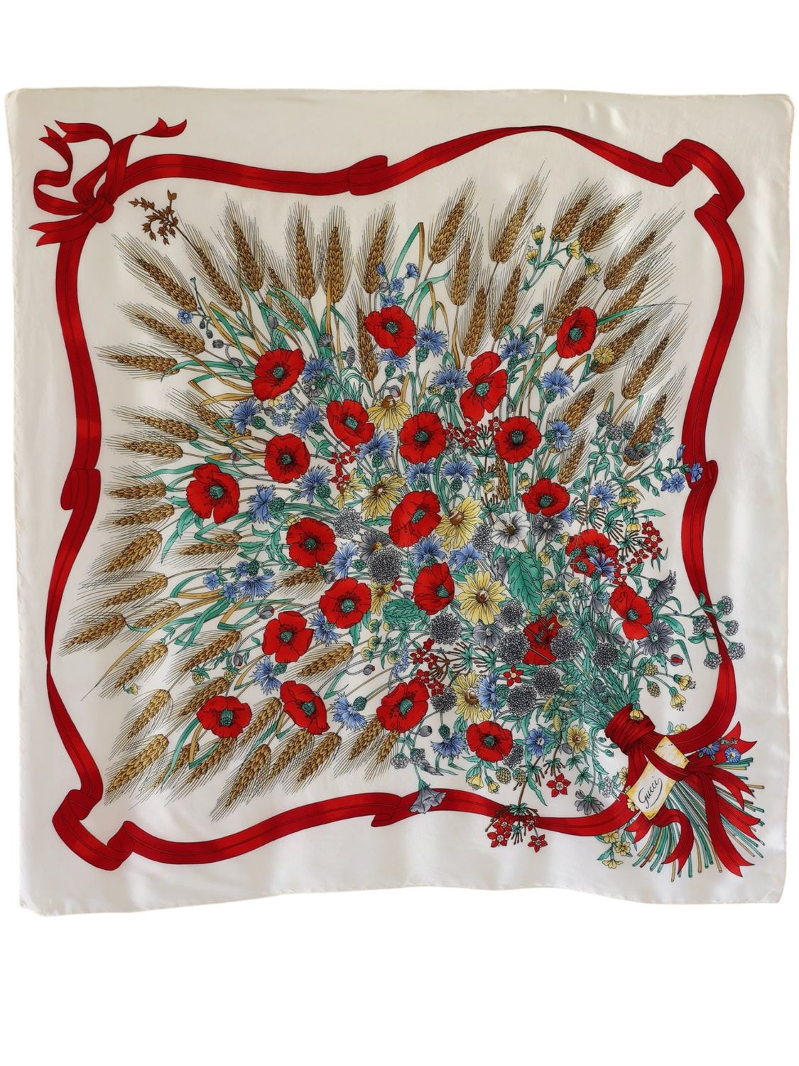 GUCCI FLORA POPPIES SILK SCARF