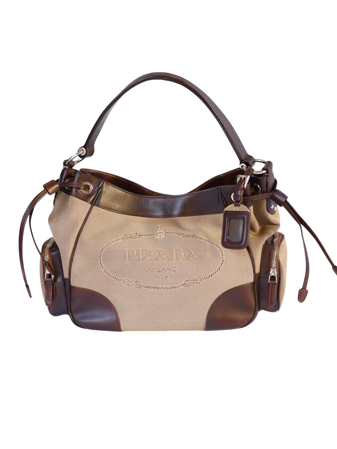 PRADA CANVAS SHOULDER BAG