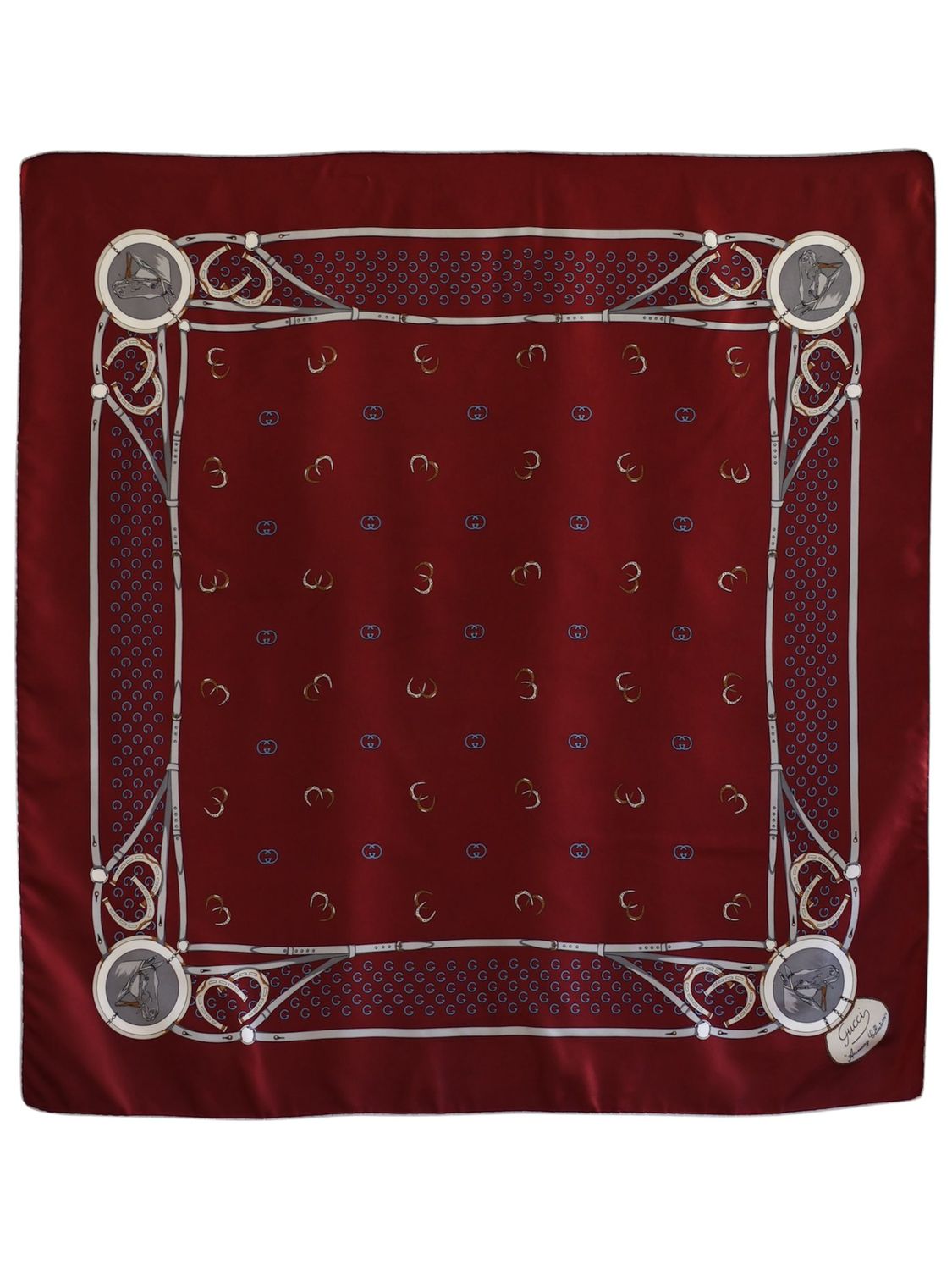 GUCCI Burgundy Silk Scarf - Elegance at Its Finest