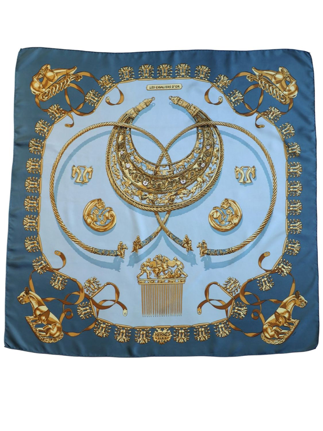 Hermès Les Cavaliers d'Or Silk Scarf