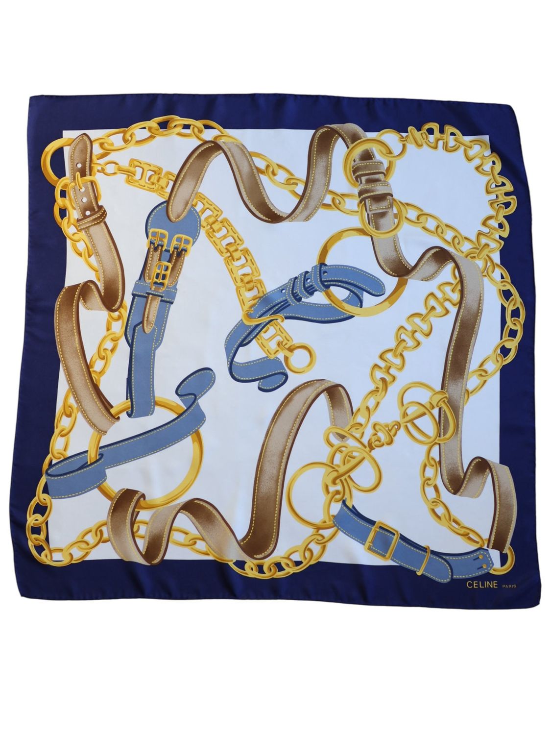 Celine Belts &amp; Chains Silk Scarf