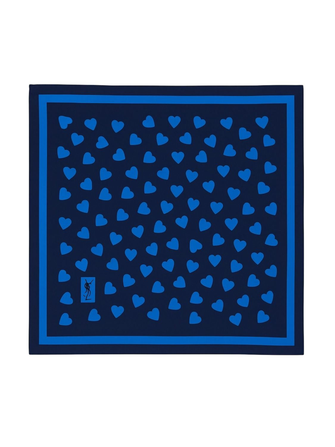 YSL Bleu Coeur Silk Scarf