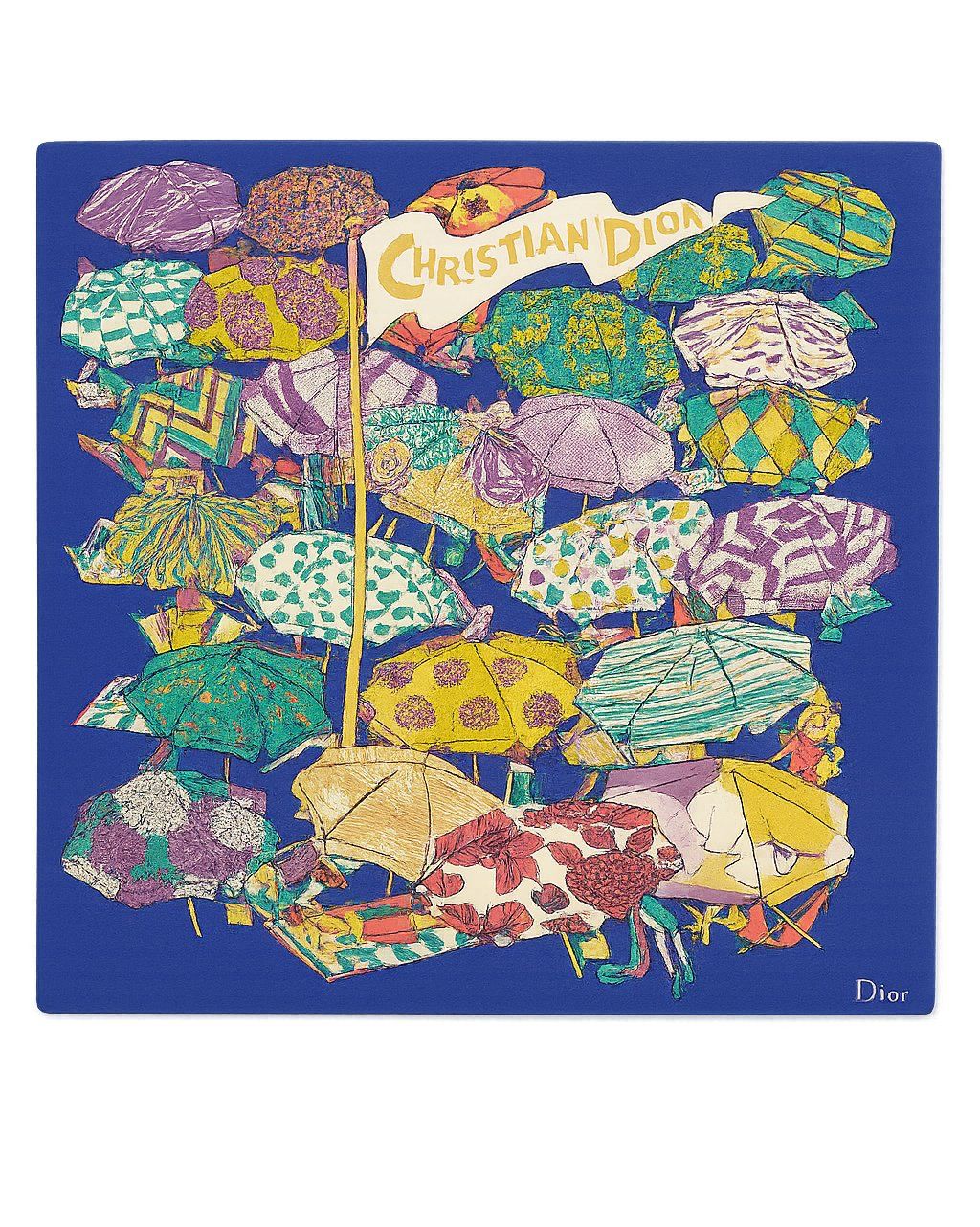 Christian Dior Beach Umbrellas Silk Scarf