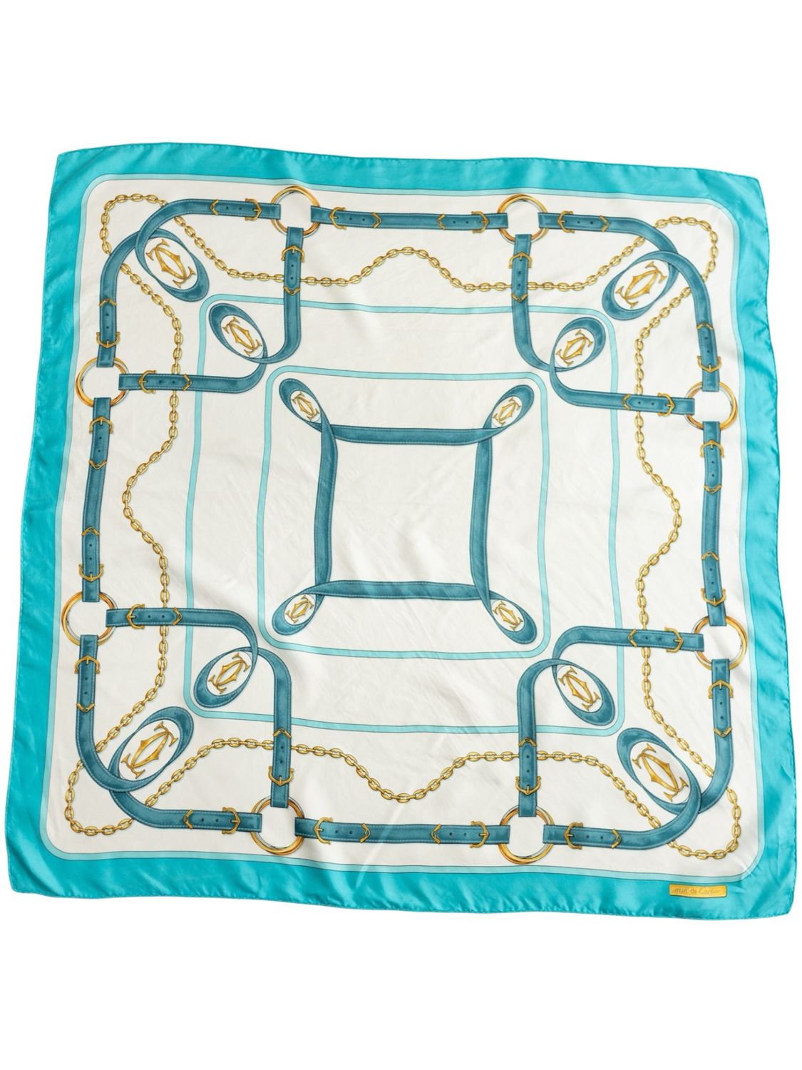 Cartier Teal Cascade Silk Scarf