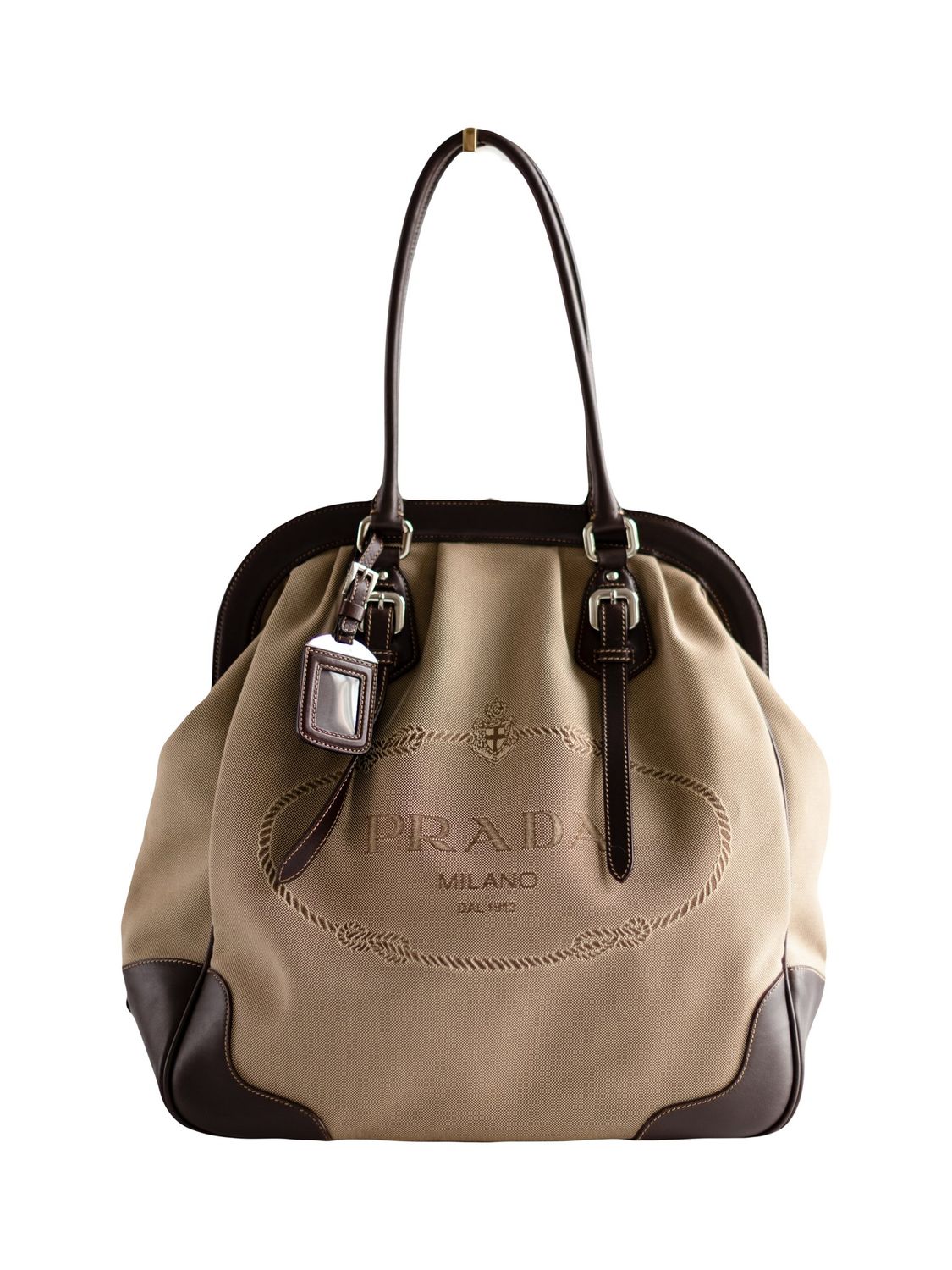 Prada Brown Jacquard Bag