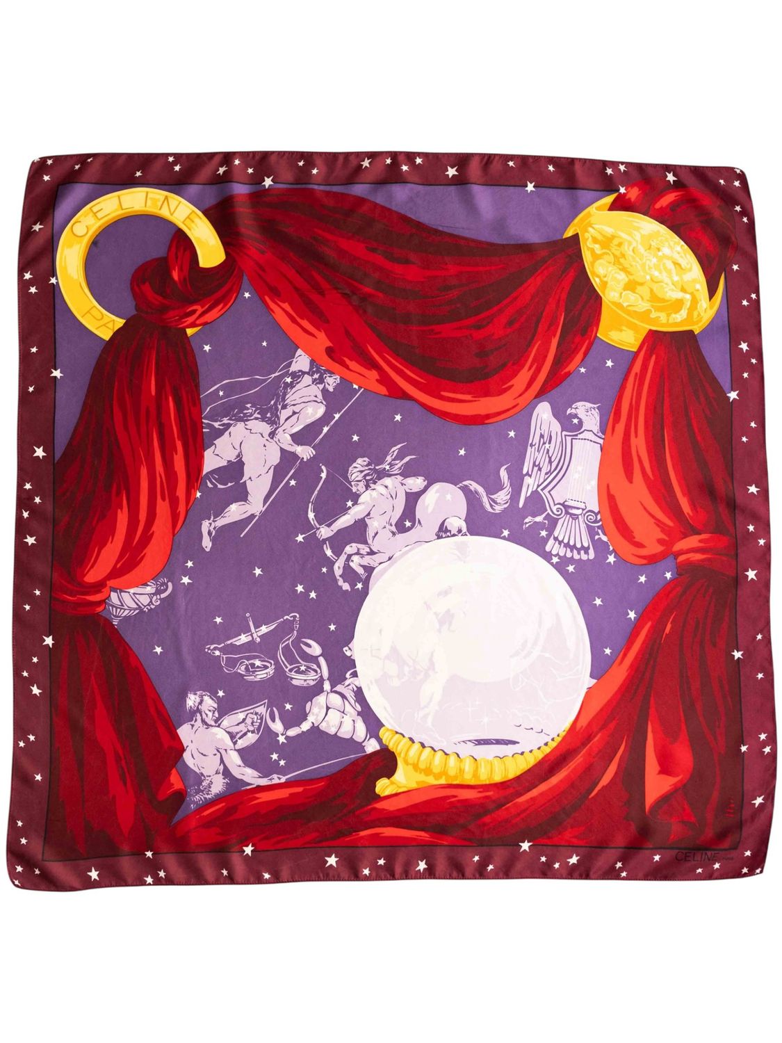 Celine Zodiac Night Silk Scarf