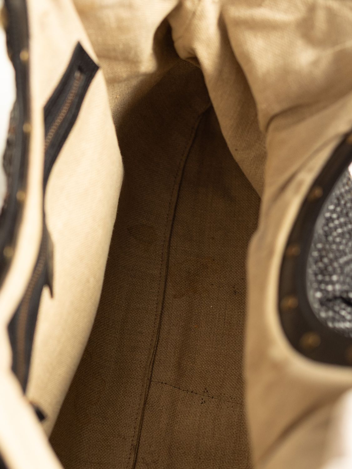 Gucci Woven Leather Bamboo Bag