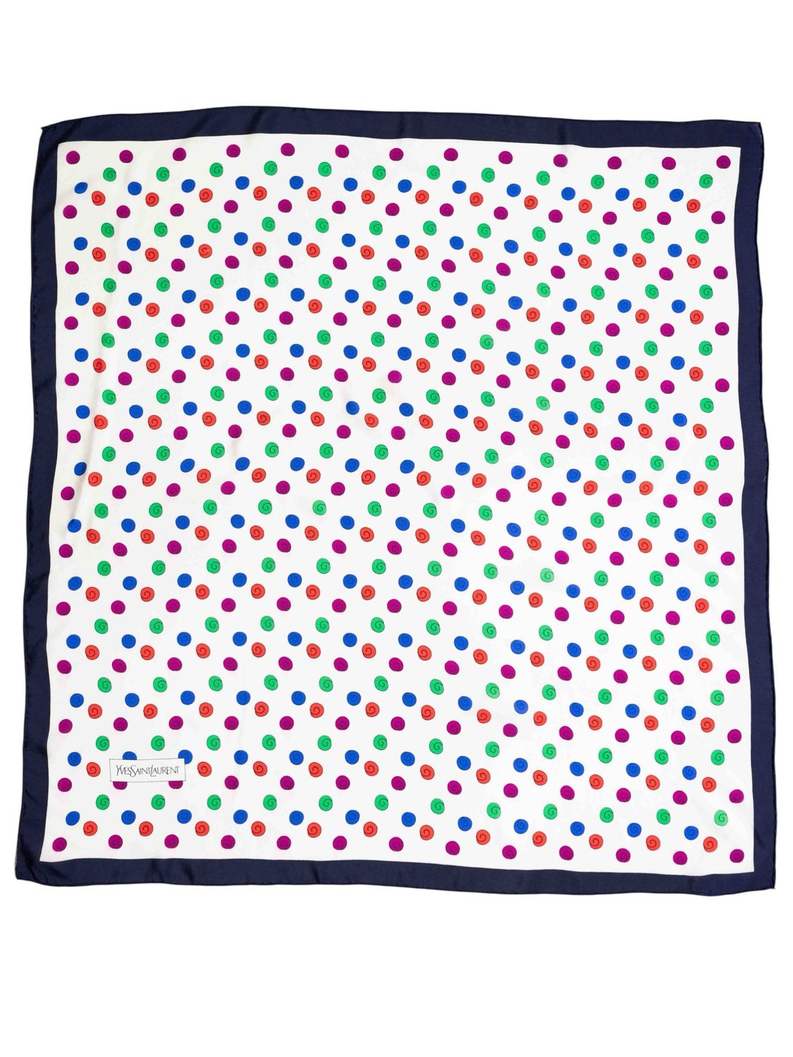 Yves Saint Laurent Dot Pattern Silk Scarf
