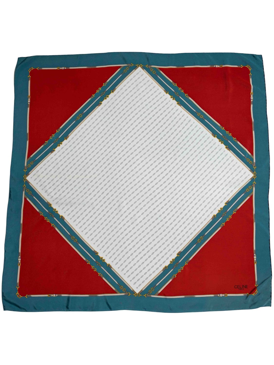 Celine Equestrian Patern Silk Scarf