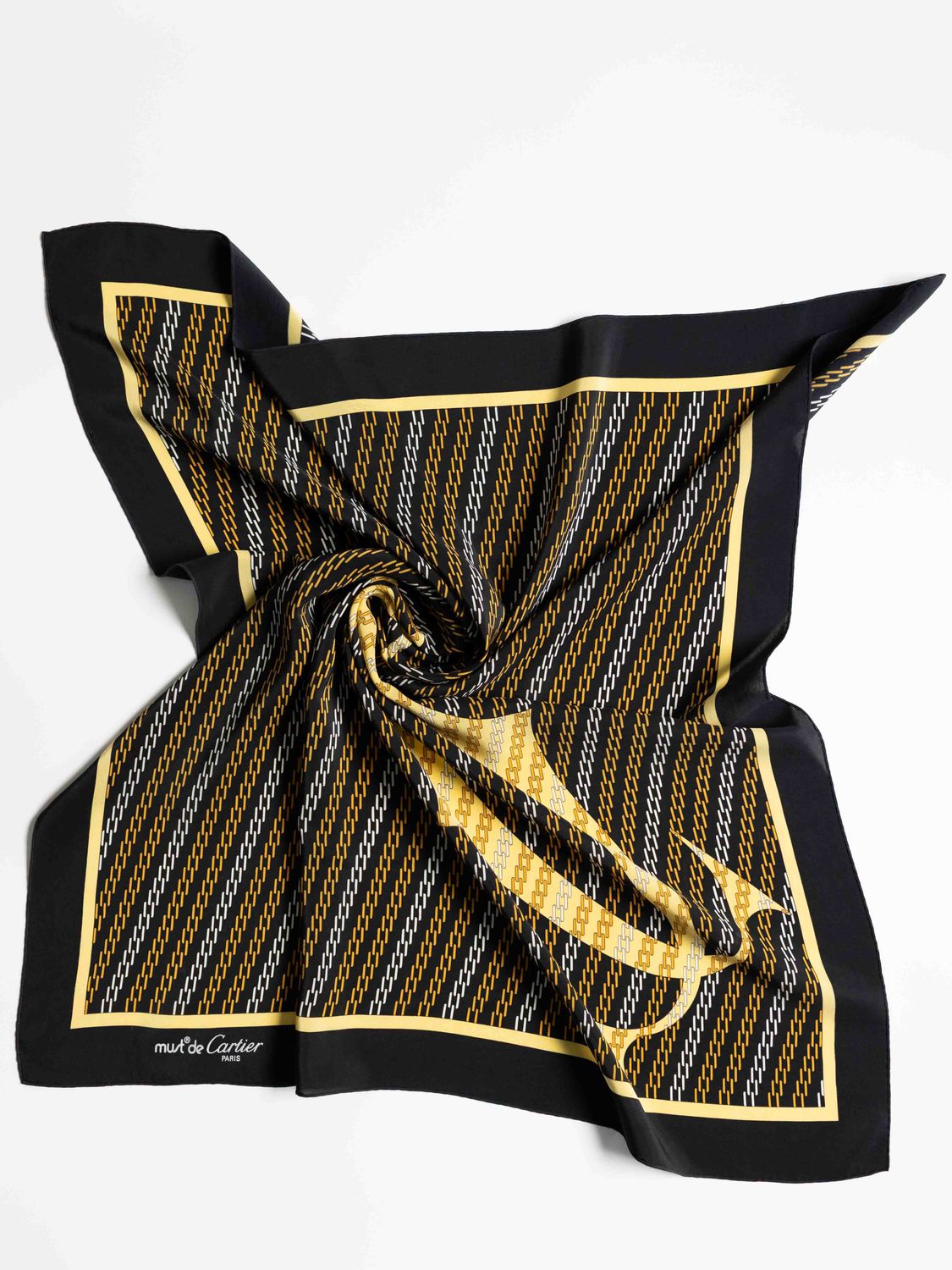 Cartier Black Silk Scarf