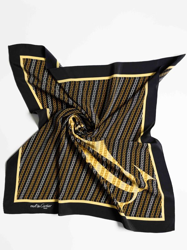 Cartier Black Silk Scarf