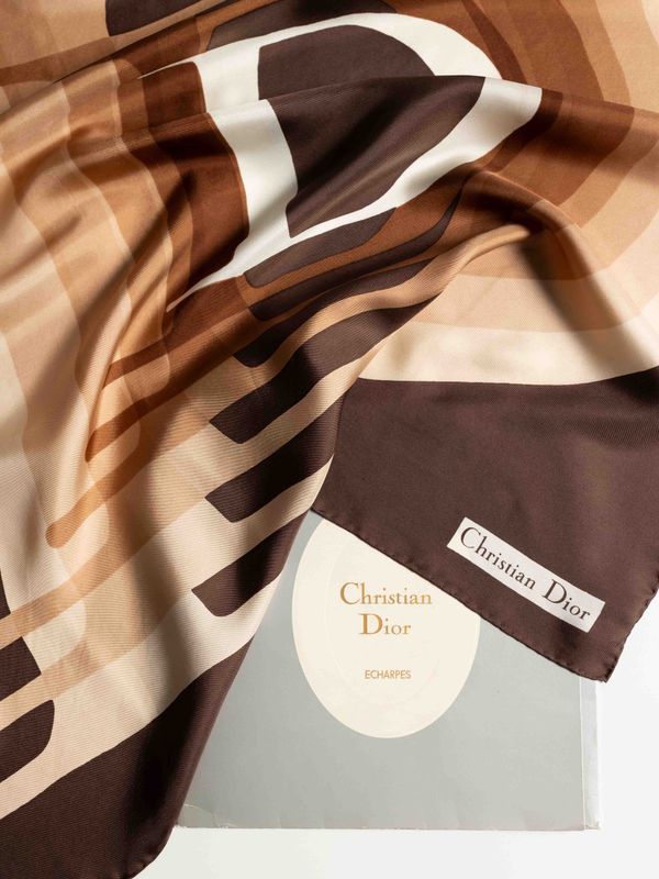 Christian Dior Abstract Letter Silk Scarf