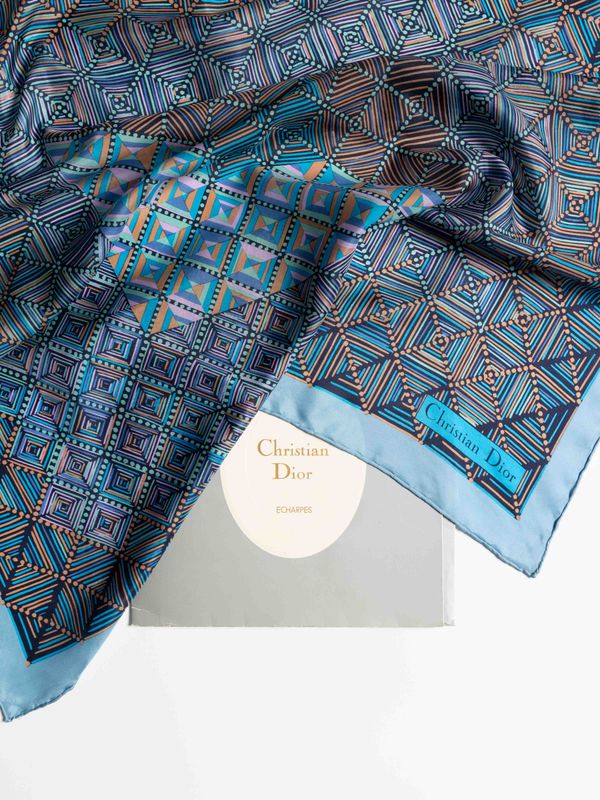 Christian Dior Geometric Silk Scarf