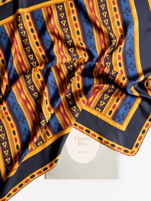 Christian Dior Geometric Silk Scarf
