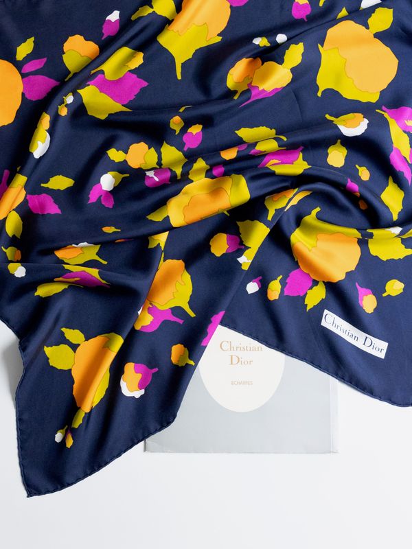 Christian Dior Floral Silk Scarf