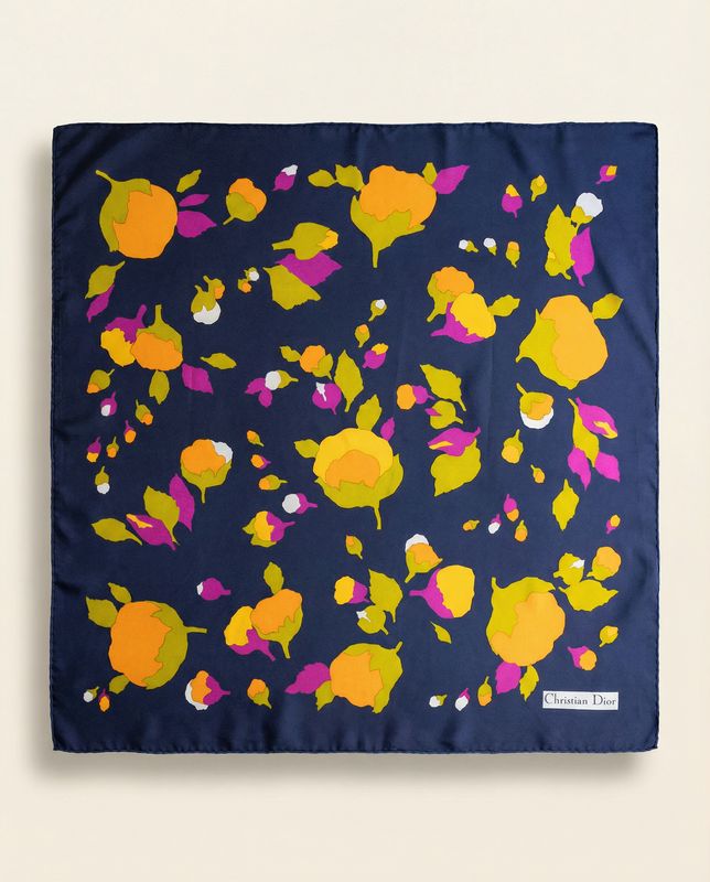 Christian Dior Floral Silk Scarf