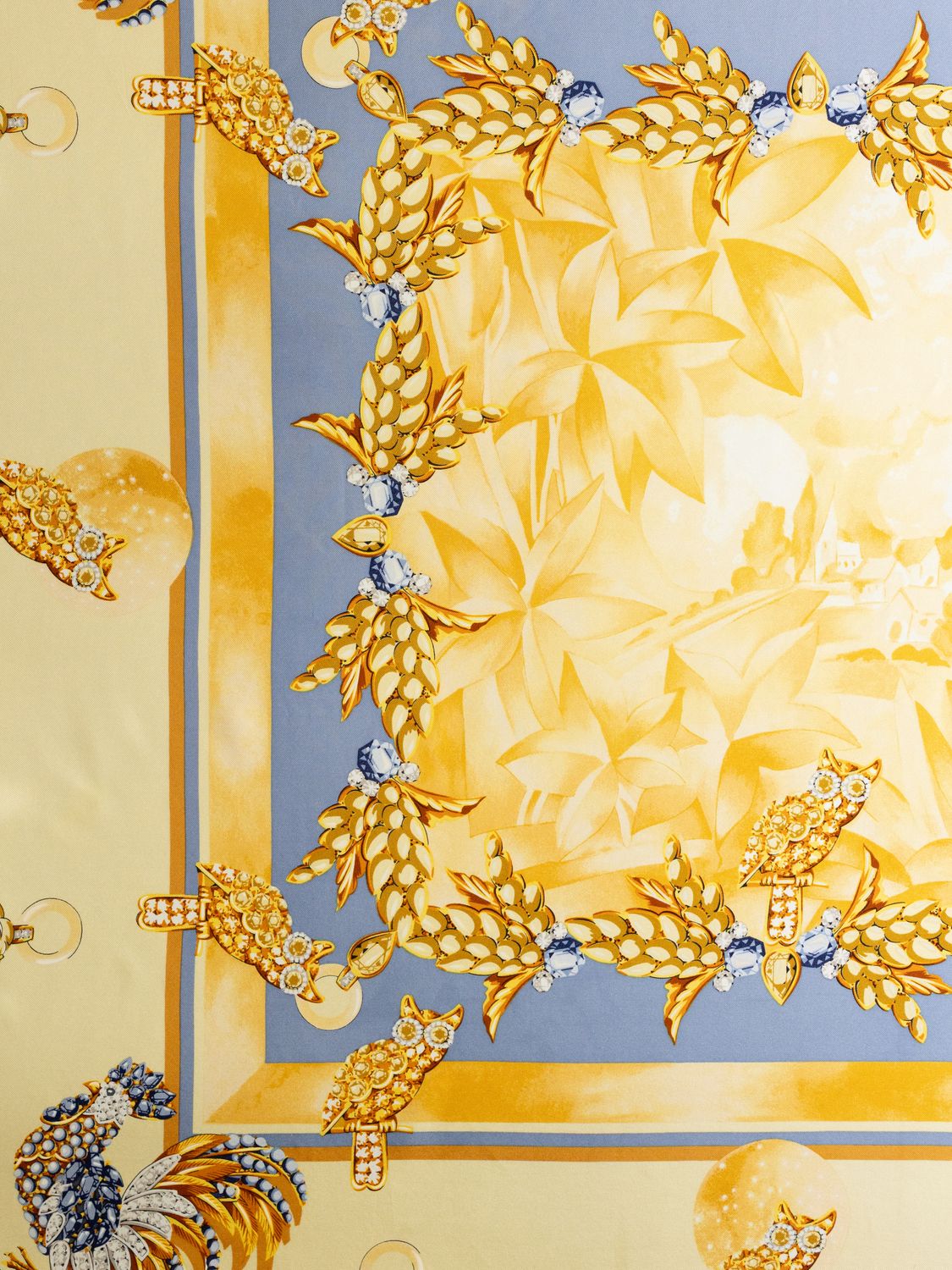 Cartier Gold Jewelry Silk Scarf