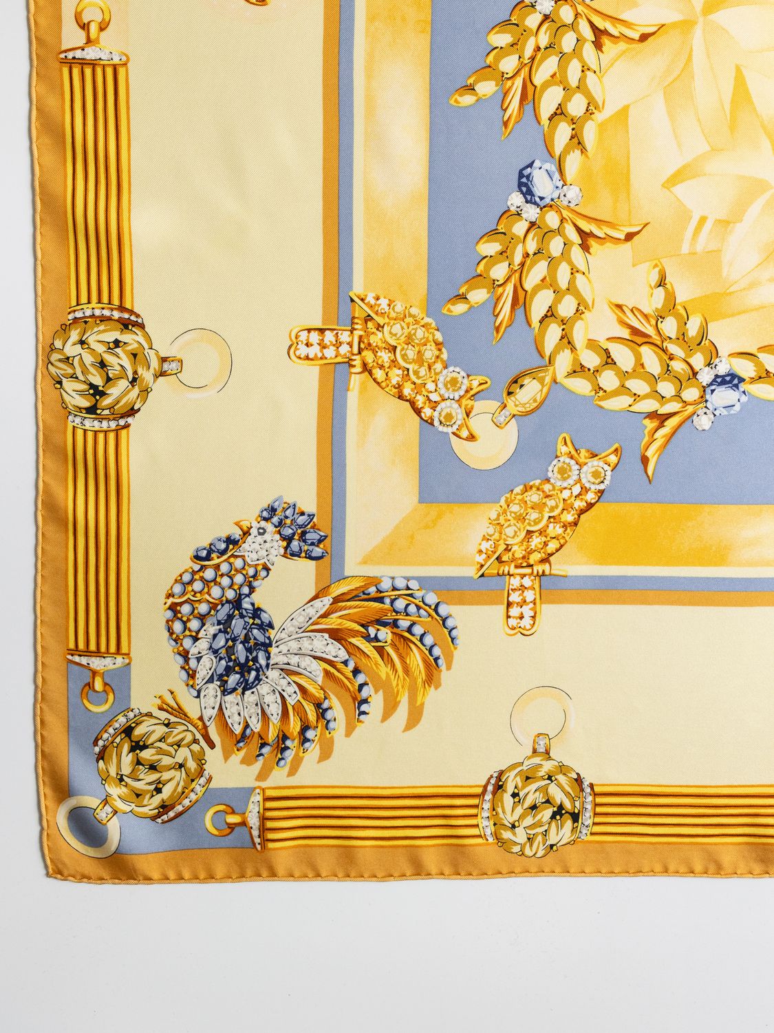 Cartier Gold Jewelry Silk Scarf