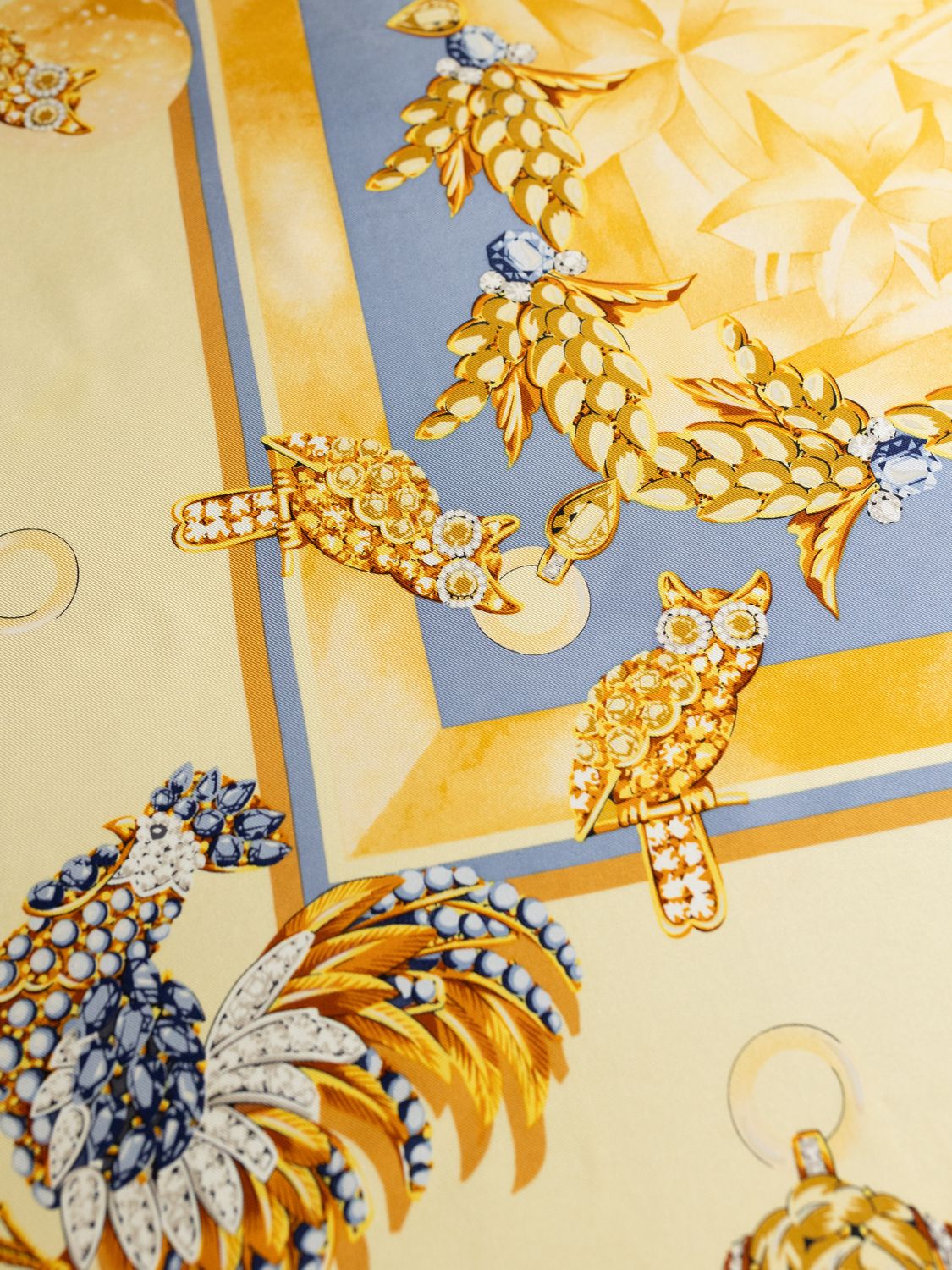 Cartier Gold Jewelry Silk Scarf