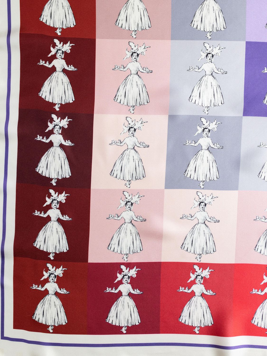 Valentino Graphic Figure Silk Scarf